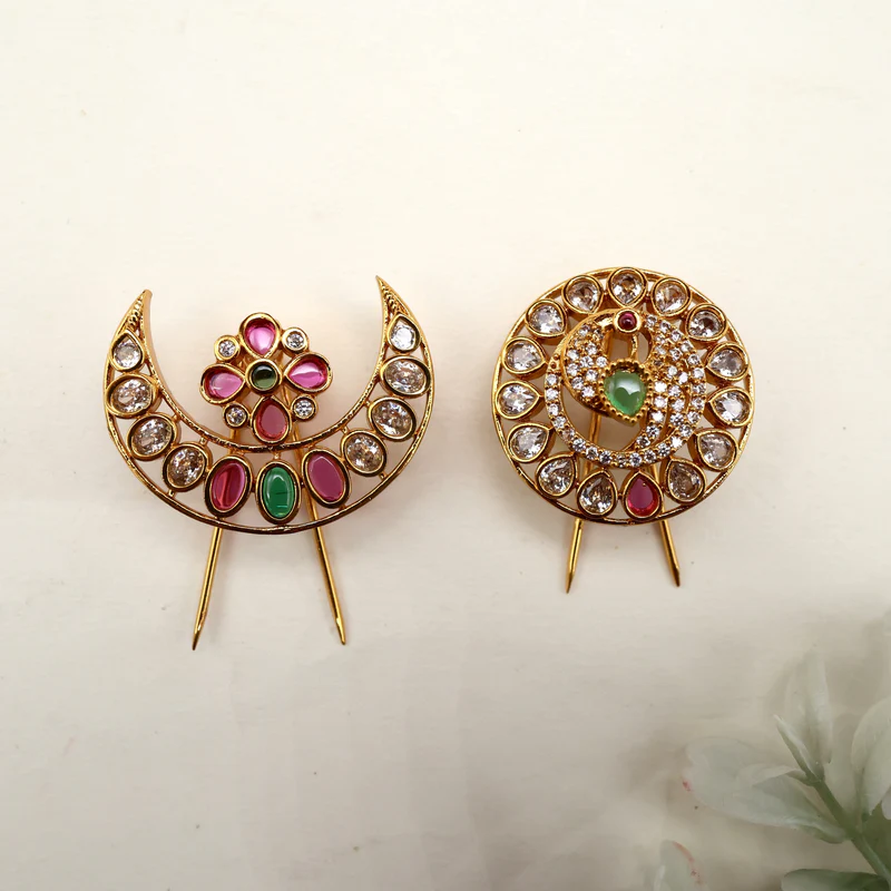 Antique AD Peacock Flower - Suryan Chandran Billais
